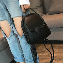 Women Leather Mini Soft Touch Backpack Multi-Function Small Shoulder Bag
