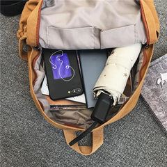 Canvas Student School Bag Zipper Book Bag Backpacks