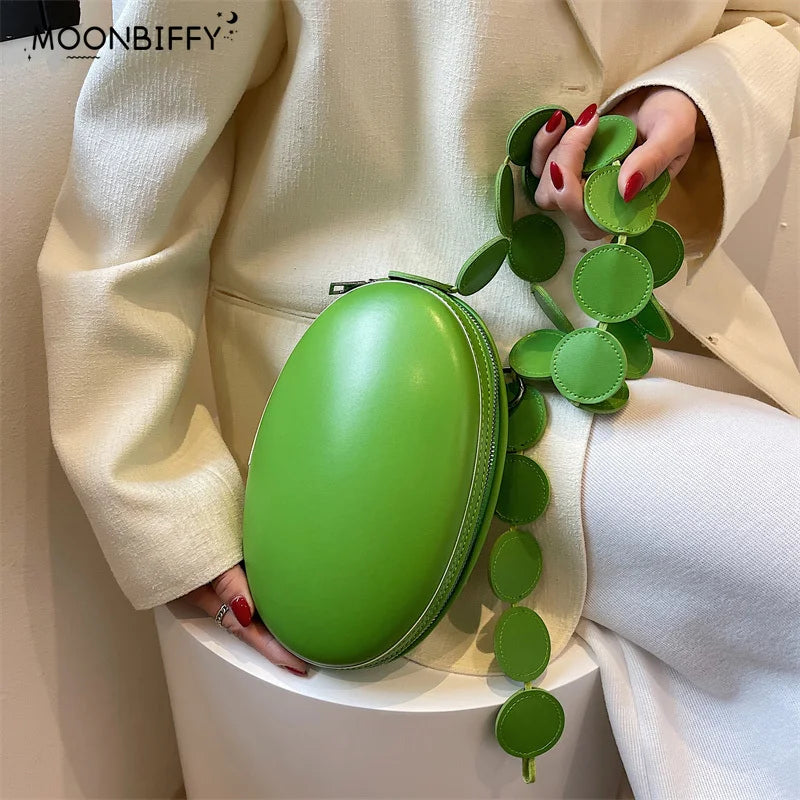 Green Pink Round Handbag Crossbody Bags