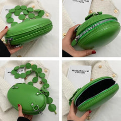 Women Round Handbag Female Crossbody Bags Green Pink Shoulder Bags