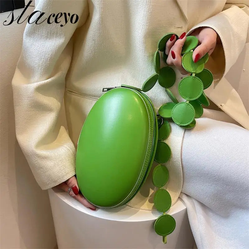 Women Round Handbag Female Crossbody Bags Green Pink Shoulder Bags