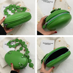 Green Pink Round Handbag Crossbody Bags