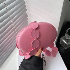Women Round Handbag Female Crossbody Bags Green Pink Shoulder Bags