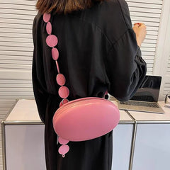 Women Round Handbag Female Crossbody Bags Green Pink Shoulder Bags