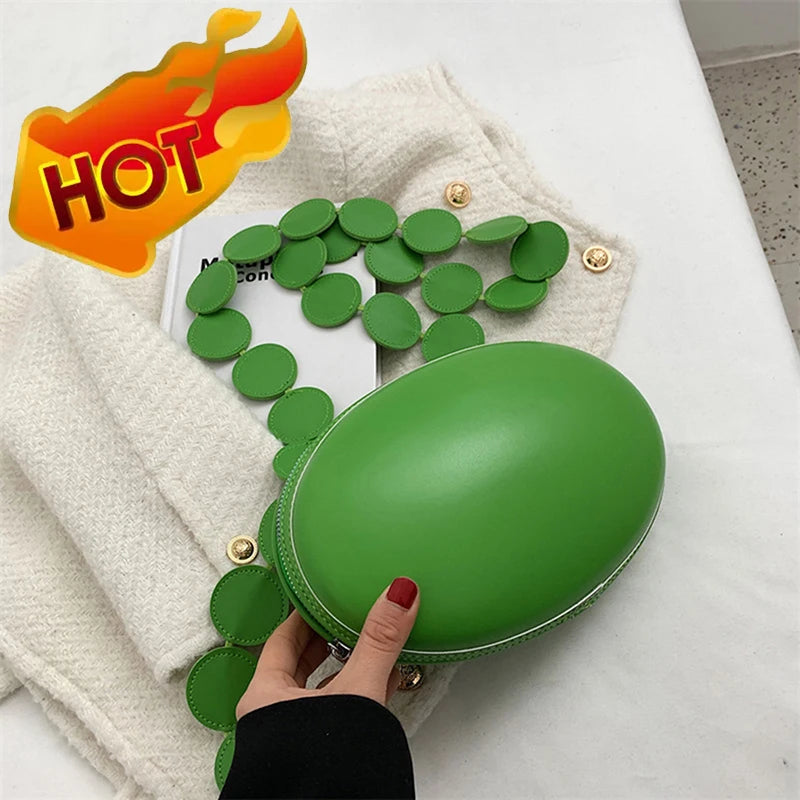 Women Round Handbag Female Crossbody Bags Green Pink Shoulder Bags