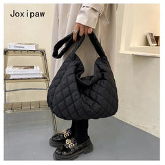 Diamond Lattice Shoulder Bag for Women Large Capacity Crossbody Bag Vintage