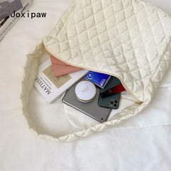 Diamond Lattice Shoulder Bag for Women Large Capacity Crossbody Bag Vintage