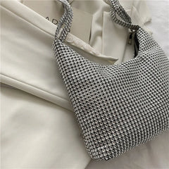 Diamond-Studded Evening Bag Rhinestone Underarm Bag Shoulder Handbag
