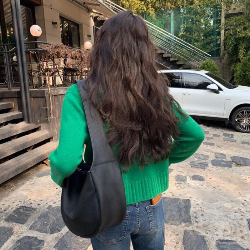 Women's Large Capacity Shoulder Bag PU Leather Crossbody Messenger Handbag