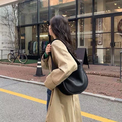 Women's Large Capacity Shoulder Bag PU Leather Crossbody Messenger Handbag