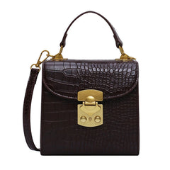 Female Stone Pattern Tote Bag Lock Shoulder Messenger Bag