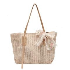 Straw Woven Handbag Women Beach Tote Crossbody Bag