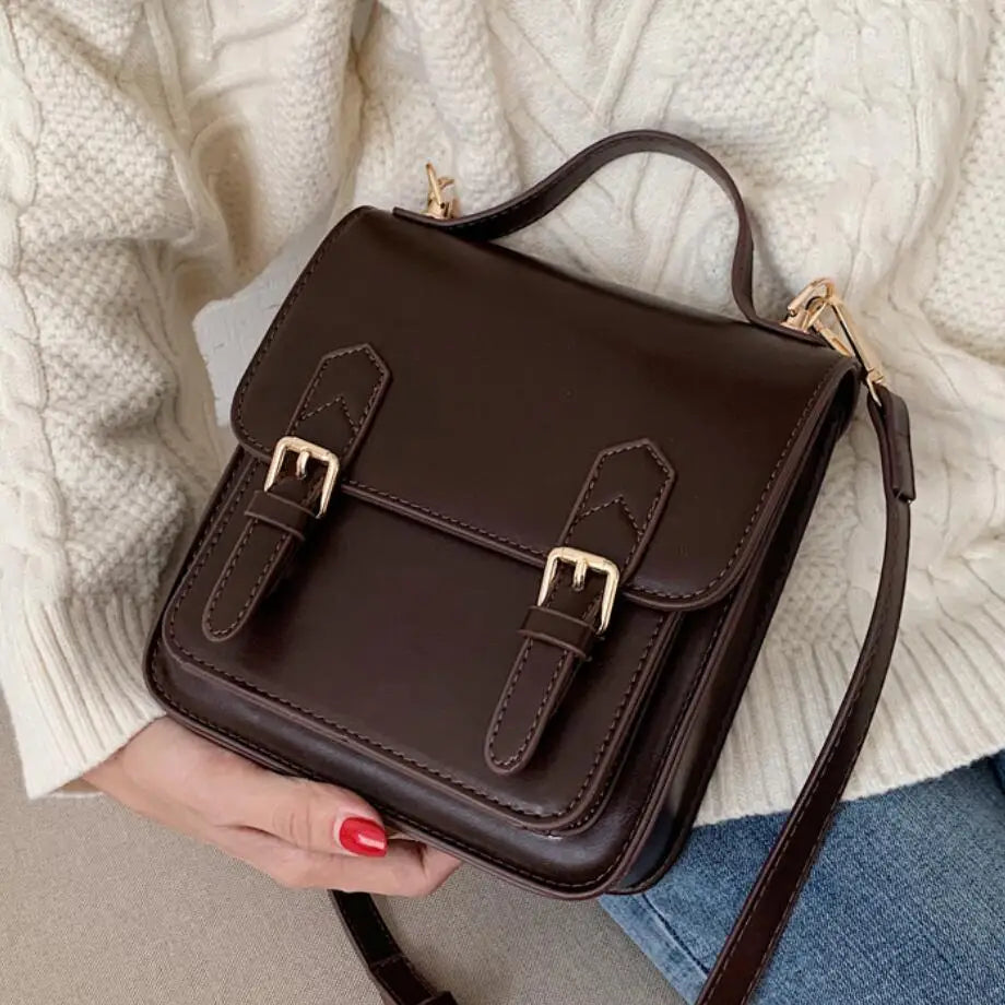 Vintage PU Leather Tote Bag Women's Handbag