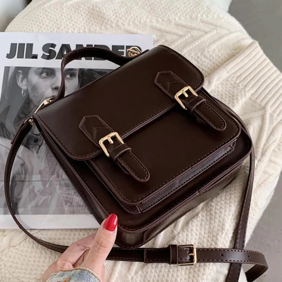 Vintage PU Leather Tote Bag Women's Handbag
