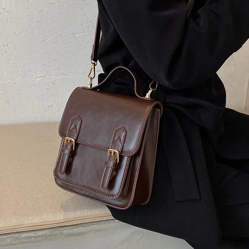 Vintage PU Leather Tote Bag Women's Handbag