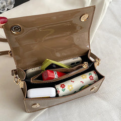 Patent Leather Shoulder Bag Orange Green Messenger Clutch