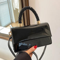 Patent Leather Shoulder Bag Orange Green Messenger Clutch