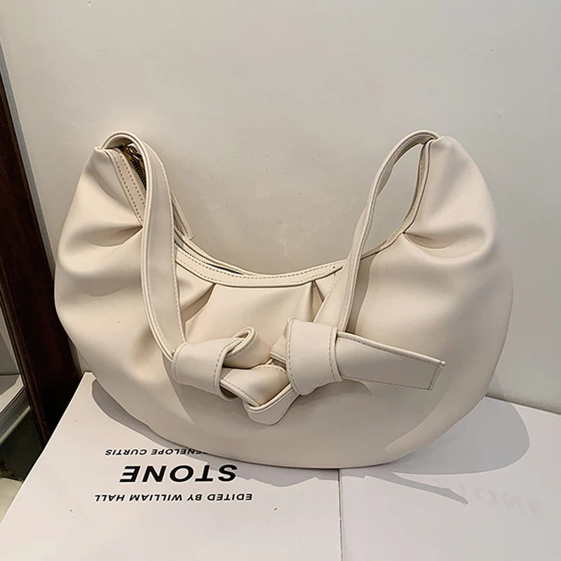 Women's Pleated Cloud Bag Yellow Evening Party Clutch Shoulder Bags