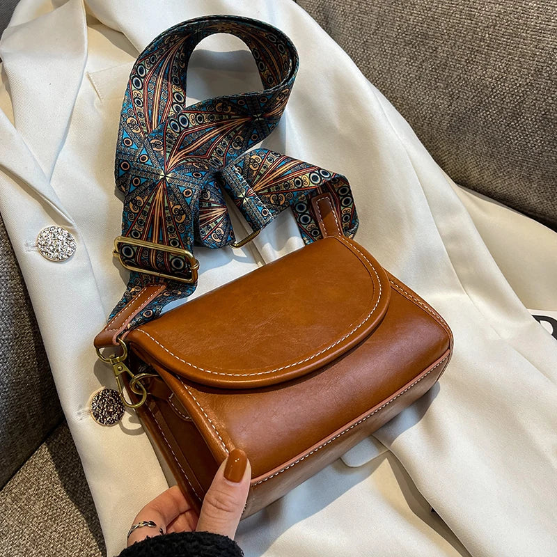 Autumn Vintage Shoulder Crossbody Bag Women Purse Handbag Small Square Bag