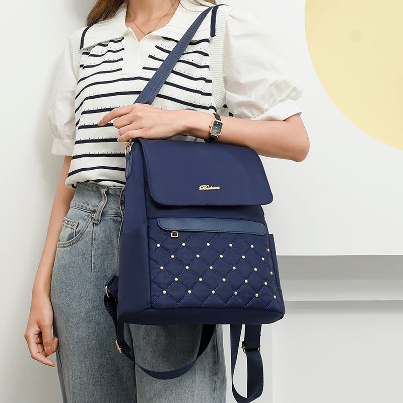 Lightweight Ladies Backpack Teen Girls Oxford Cloth Travel School Bag