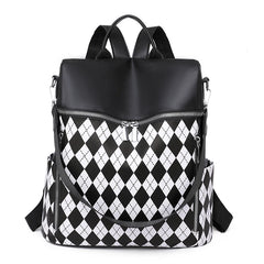 PU Leather Ladies Backpack Large Capacity Travel Shoulder Bag School Bag