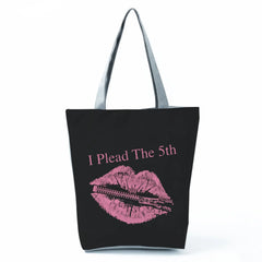 Leopard Lips Women Shoulder Bag Tote Reusable Shopping Handbag