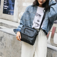 Small WomenSoft Washed PU Leather Crossbody Bag Female Handbag Purse