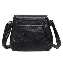 Small WomenSoft Washed PU Leather Crossbody Bag Female Handbag Purse
