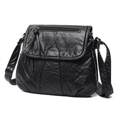 Small WomenSoft Washed PU Leather Crossbody Bag Female Handbag Purse