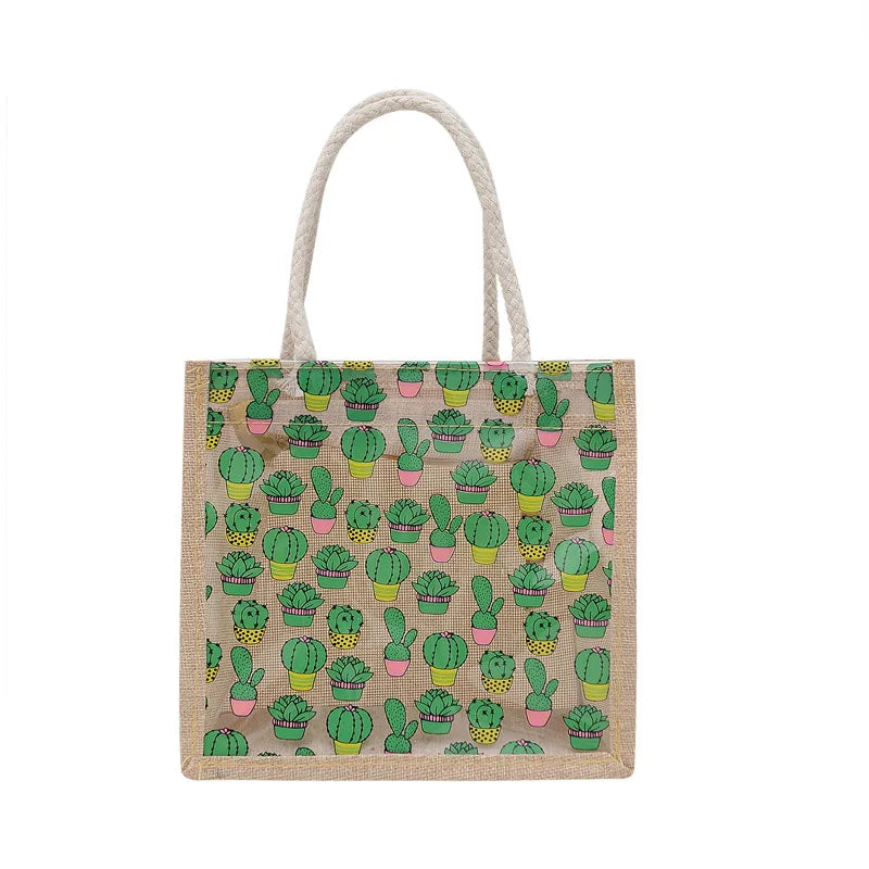 Canvas Transparent Fruit Handbag Soft Girl Shoulder Bag