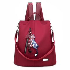 Female Oxford Cloth Backpack Large Capacity Print Bag