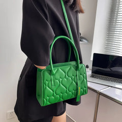 Green Heart Messenger Shoulder Bag Women Purses Tote Bags