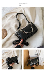 Leather Women Bags Wide Strap Lady's Purses Handbag Shoulder Bag