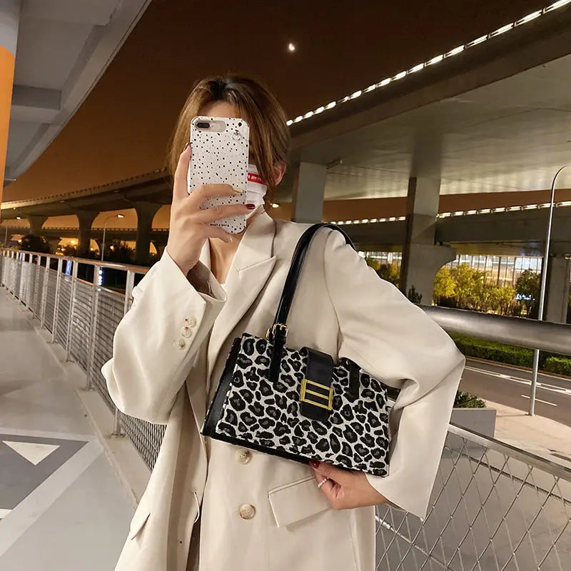 Leopard Women Handbags European Leather Ladies Shoulder Bags Female Girl Crossbo