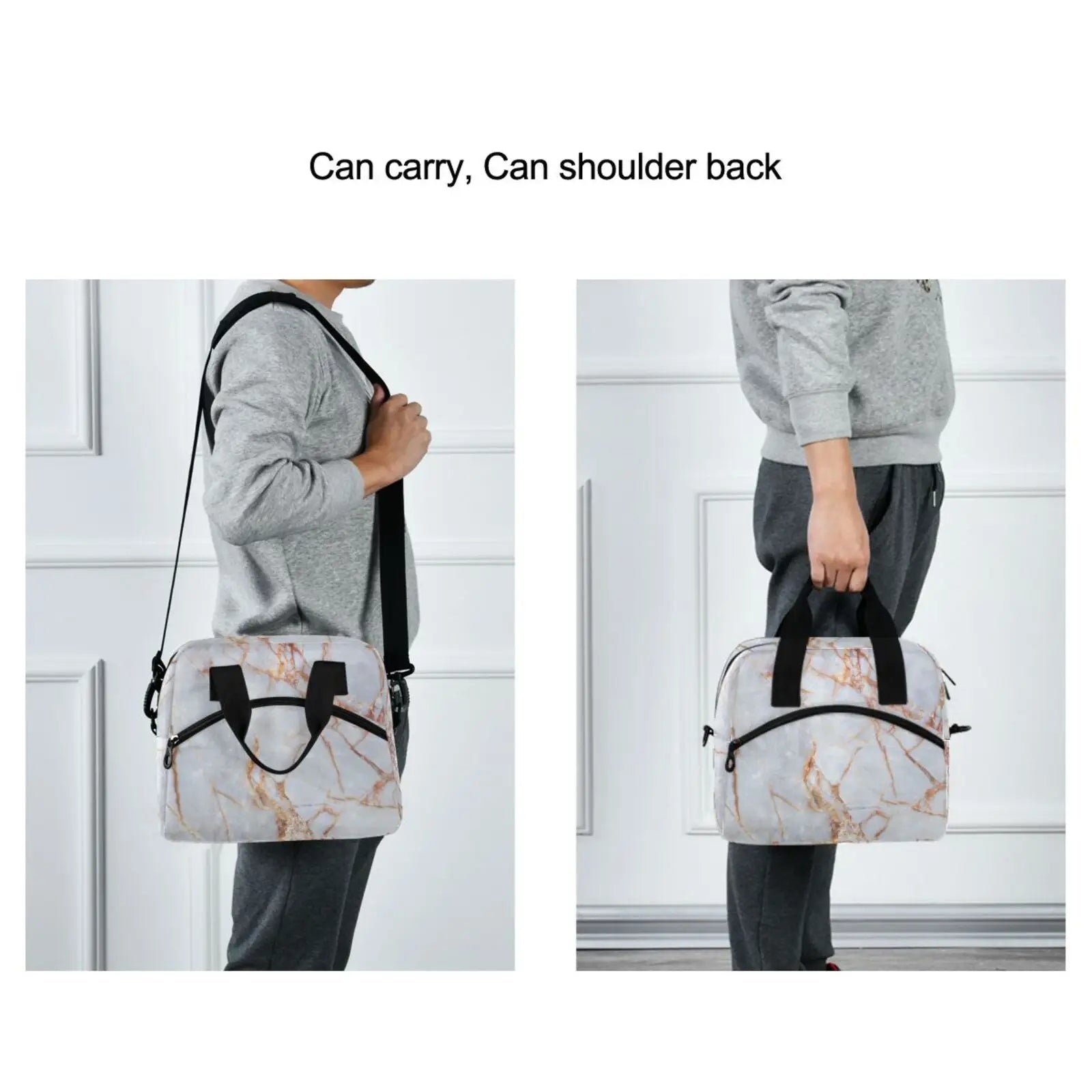 Marble Print Lunch Bag Multicolor Cooler Bags Men Women Thermal Breakfast Box