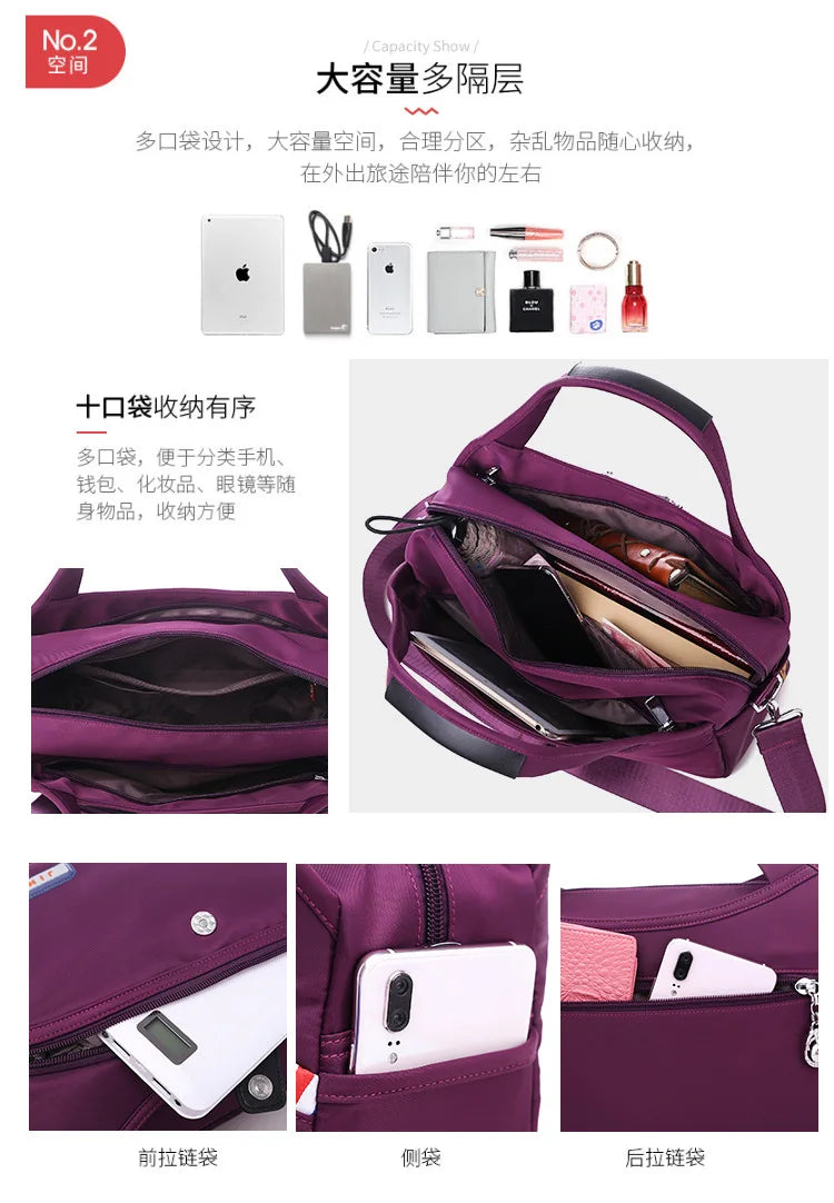 Oxford Handbag Large Capacity Canvas Bag Women Shoulder Messenger Purse