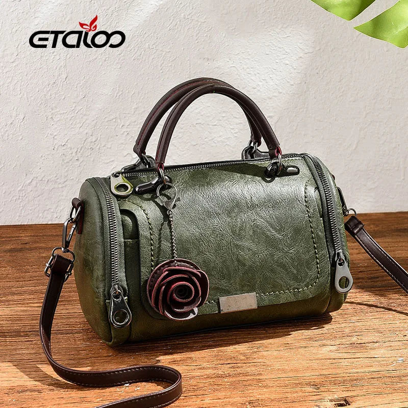 PU Leather Handbag For Women Girl Messenger Bags With Ball Female Shoulder Bags