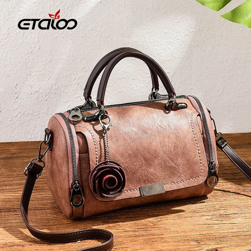 PU Leather Handbag For Women Girl Messenger Bags With Ball Female Shoulder Bags