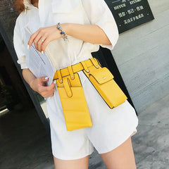 Women's PU Leather Waist Bag Fanny Pack Crossbody Bag