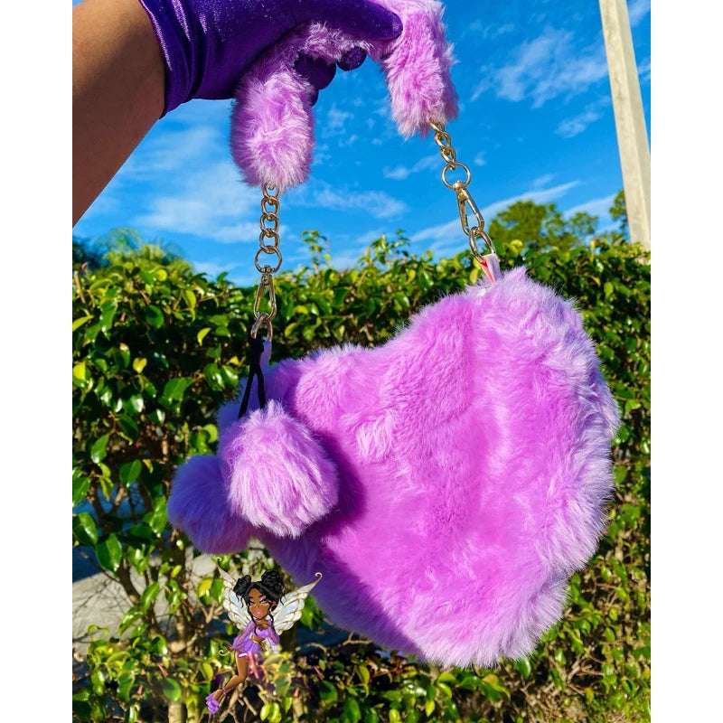Plush Love Bag Ladies Handbag Rabbit Hair Candy Shoulder Bag
