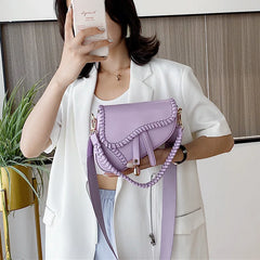Saddle Women Bag One Shoulder Handle Casual Hasp Zipper
