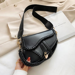 Saddle Women Bag One Shoulder Handle Casual Hasp Zipper