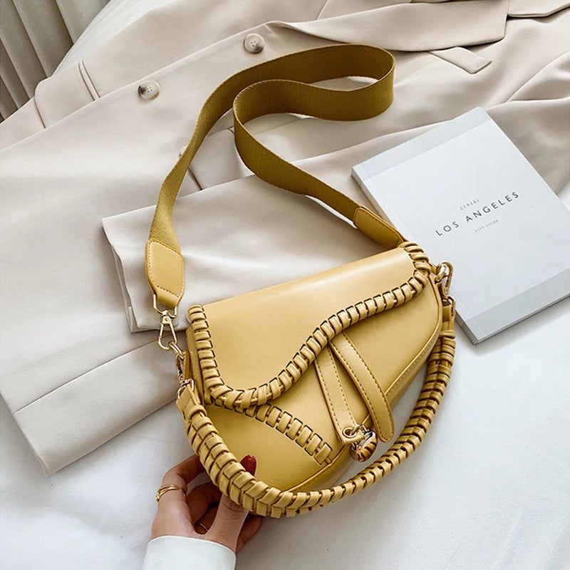 Saddle Women Bag One Shoulder Handle Casual Hasp Zipper
