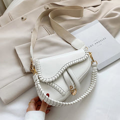 Saddle Women Bag One Shoulder Handle Casual Hasp Zipper