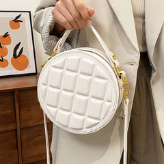 Shoulder Round Bag Women Handbag Purse Mini Solid Round Messenger Bag