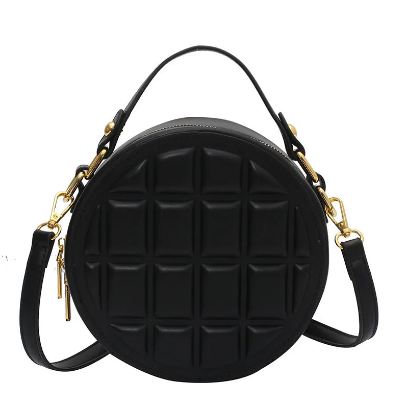 Shoulder Round Bag Women Handbag Purse Mini Solid Round Messenger Bag