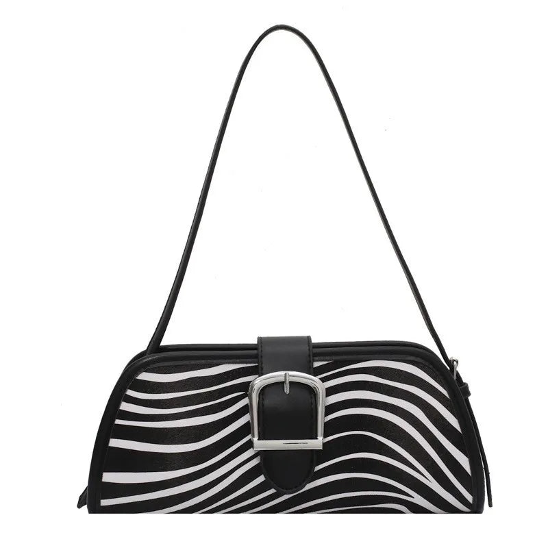 Striped Women Handbags European Leather Ladies Shoulder Bags