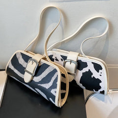 Striped Women Handbags European Leather Ladies Shoulder Bags