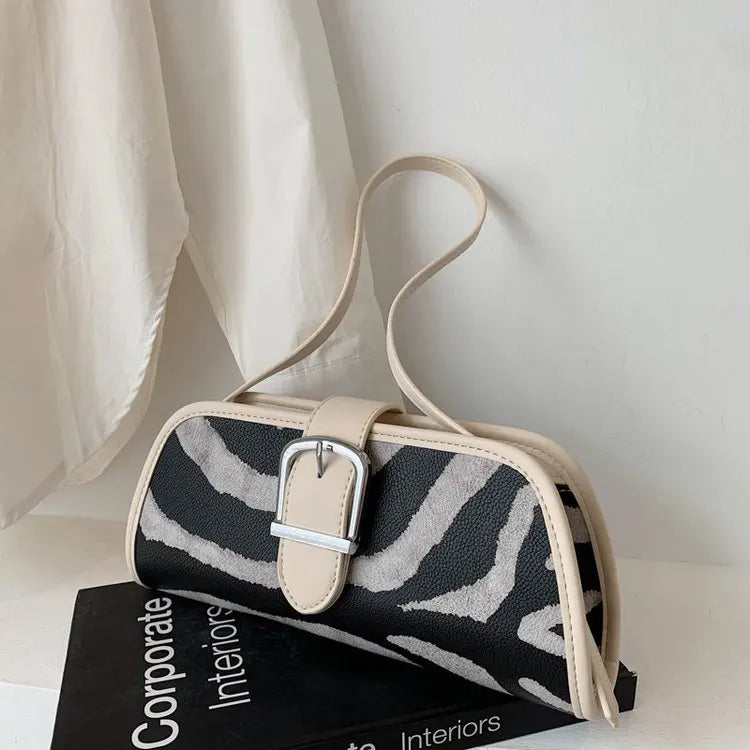 Striped Women Handbags European Leather Ladies Shoulder Bags