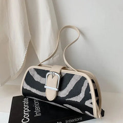 Striped Women Handbags European Leather Ladies Shoulder Bags